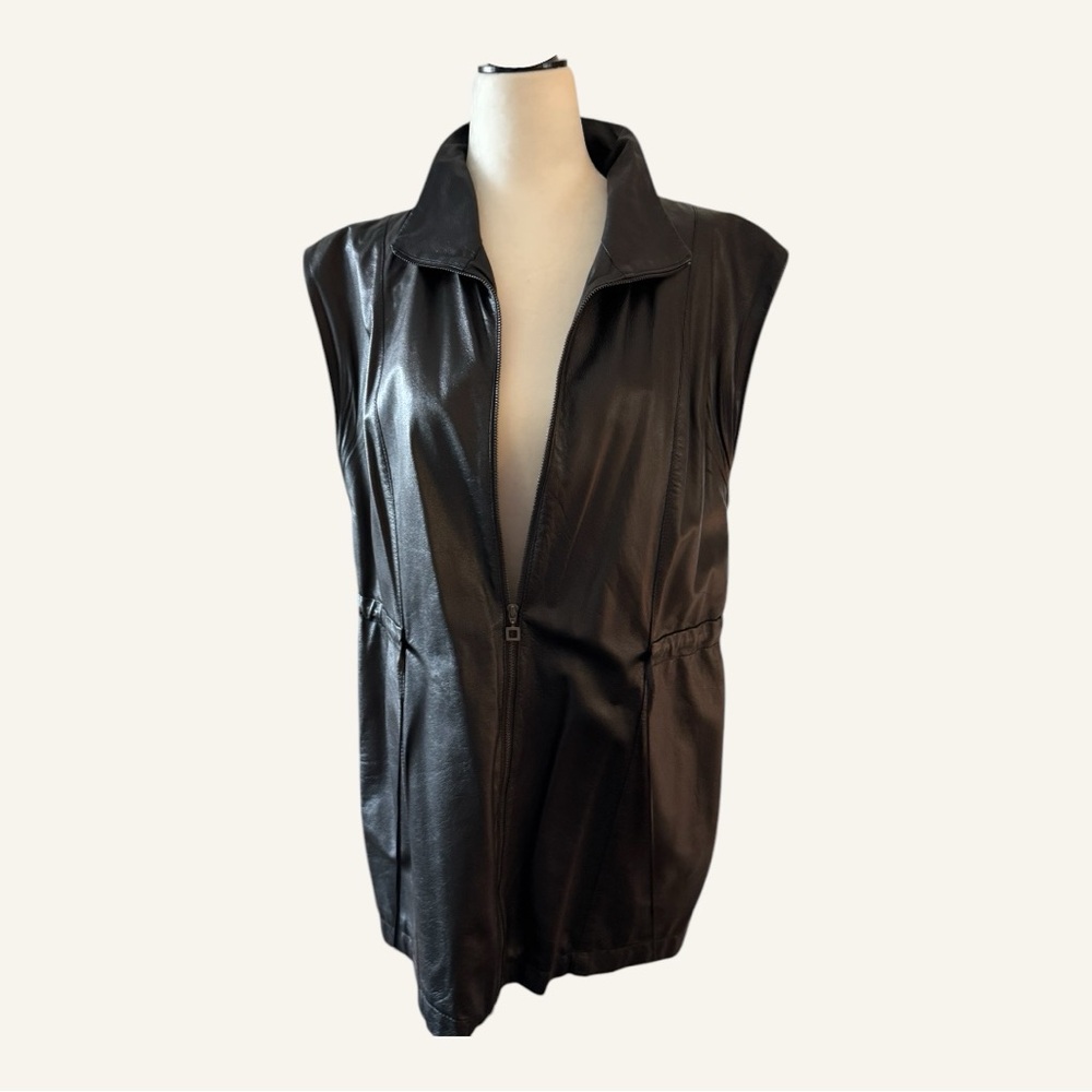 Sarah Pacini Leather Vest